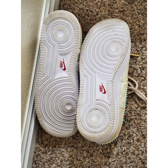 Nike Air Force 1 Premium Goods Women’s 8 Cream Beaded Swoosh DV2957‑200 - Picture 11 of 11